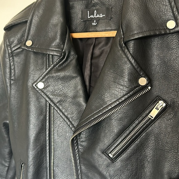 Off The Edge Black Vegan Leather Moto Jacket - Picture 9 of 13